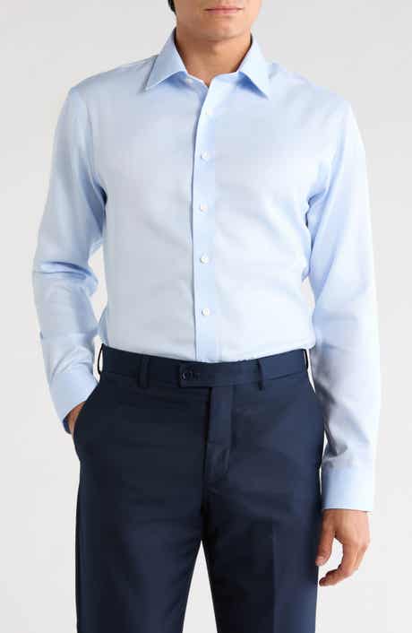Trim Fit Textured Cotton Shirt