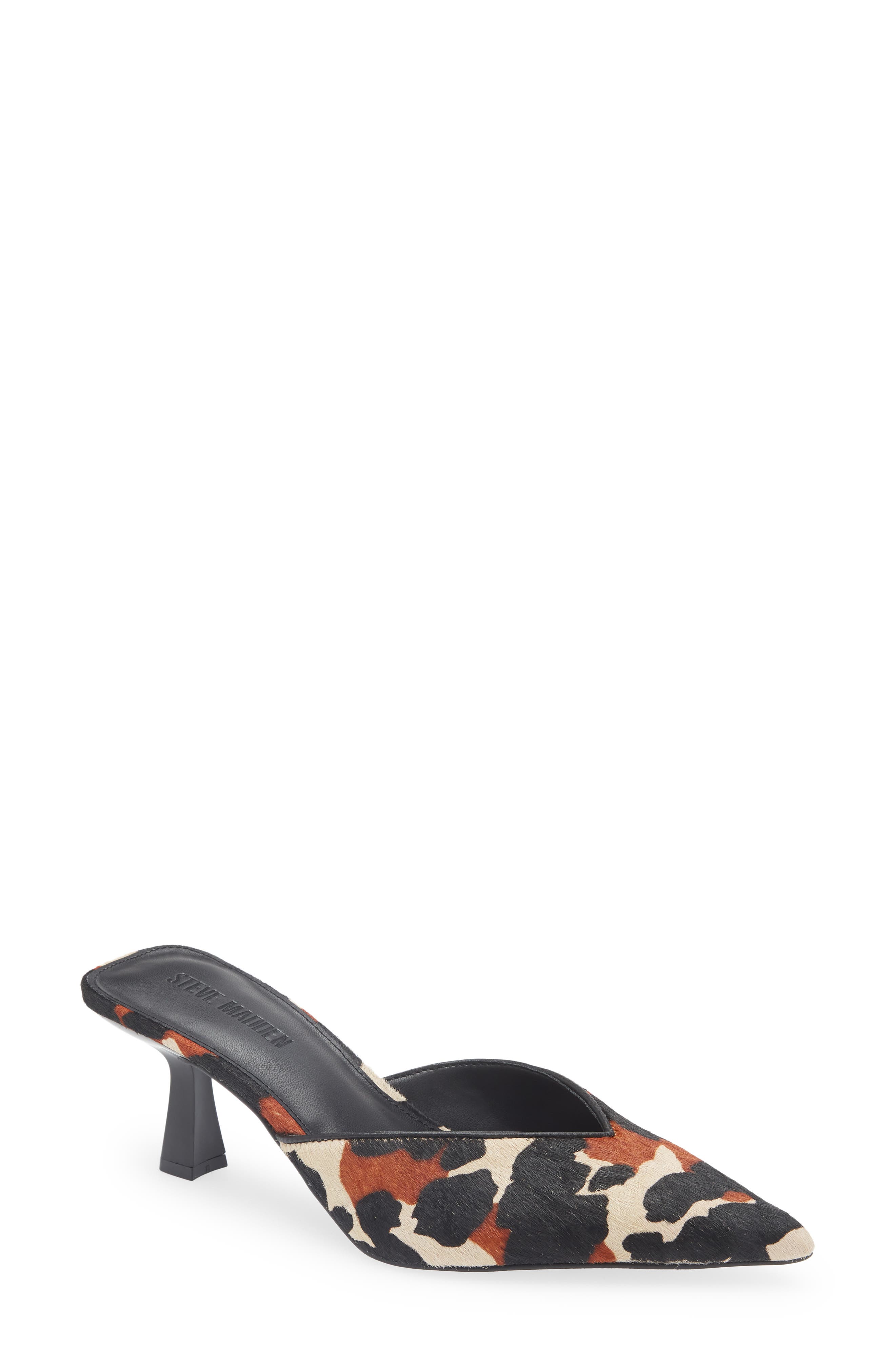 Mod-A Leopard Print Genuine Calf Hair Mule, Main, color, COW PRINT CALF HAIR