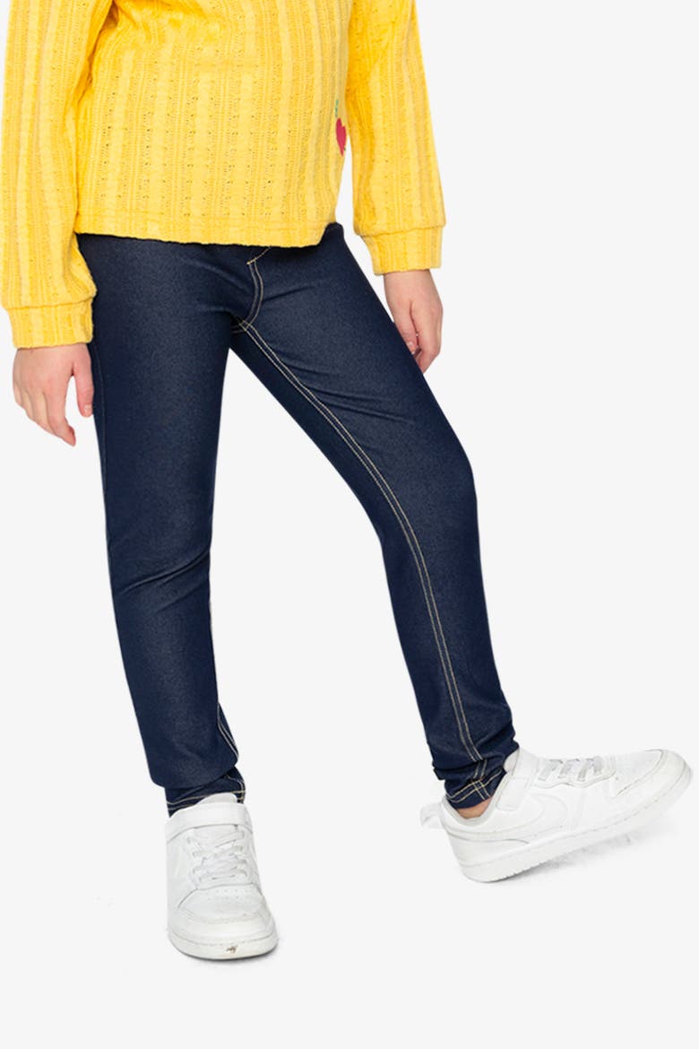 Denim Look Pull-On Skinny Jeggings, Alternate, color, Navy Blue Denim