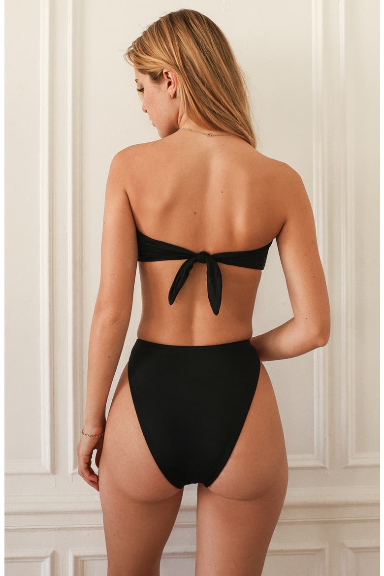 Hudson Bandeau Bikini Top, Alternate, color, Black