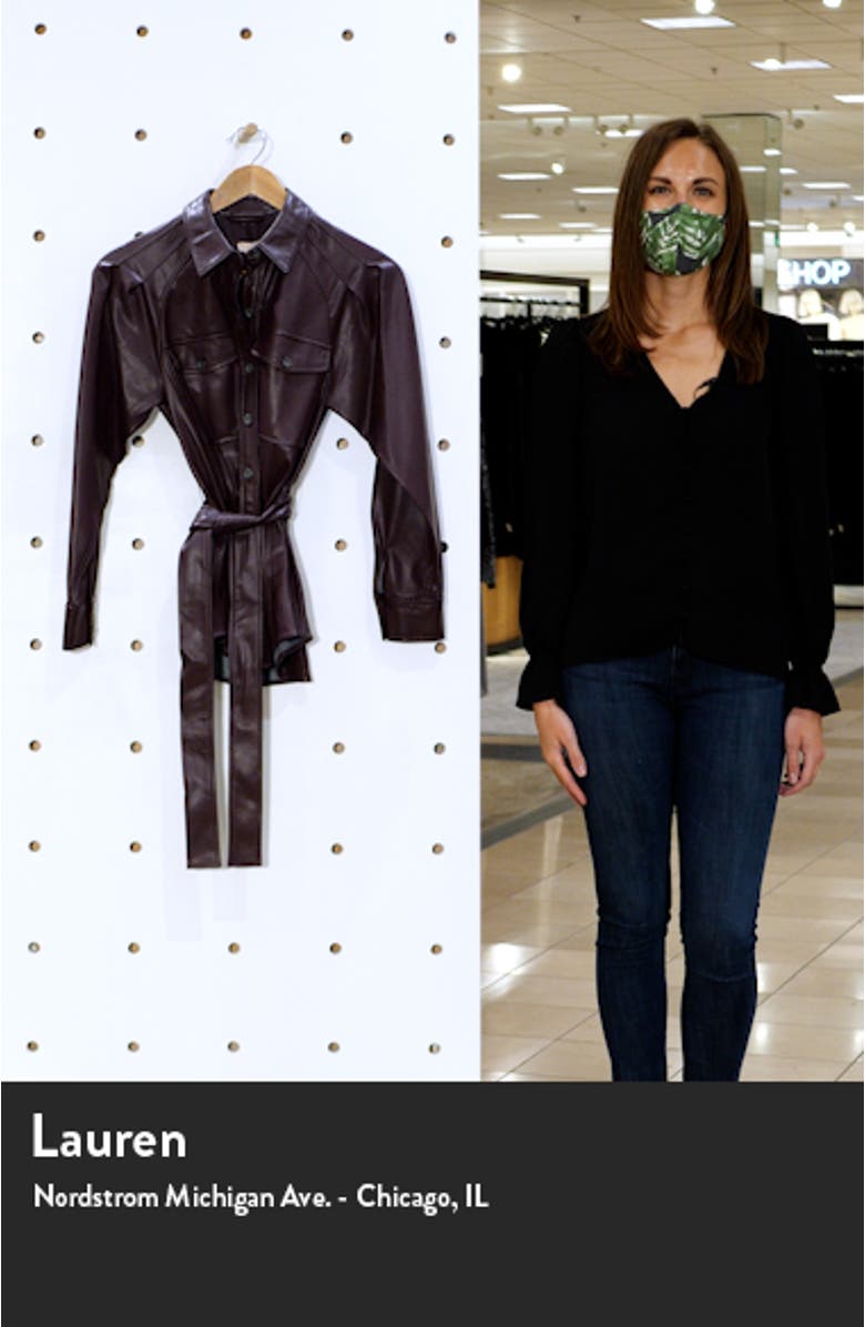 Faux Leather Belted Jacket, sales video thumbnail