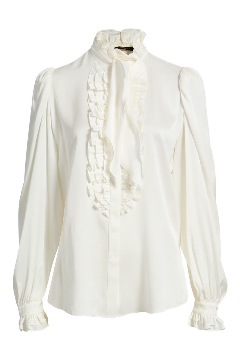 North Tie Neck Silk Blend Blouse, Alternate, color, IVORY