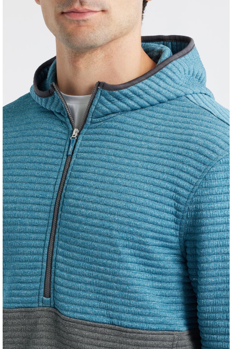 Werner Rib Colorblock Half Zip Hoodie, Alternate, color, MERCURY