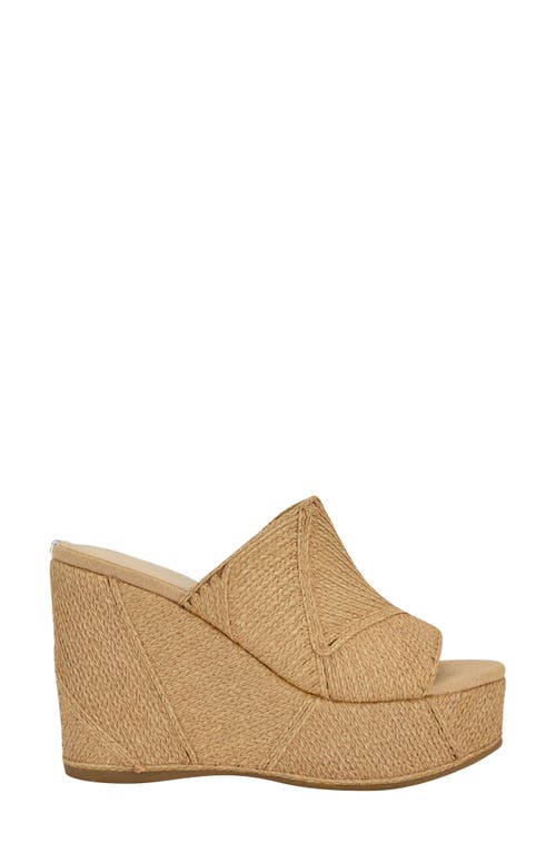 Guess Evenz Platform Wedge Sandal In Neutral