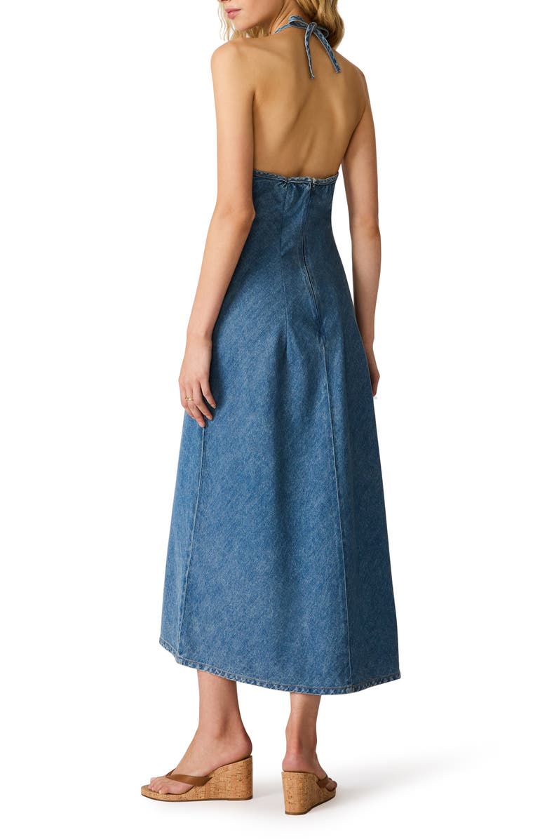 Steve Madden Vilman Denim Halter Maxi Dress, Alternate, color, Arctic Blue