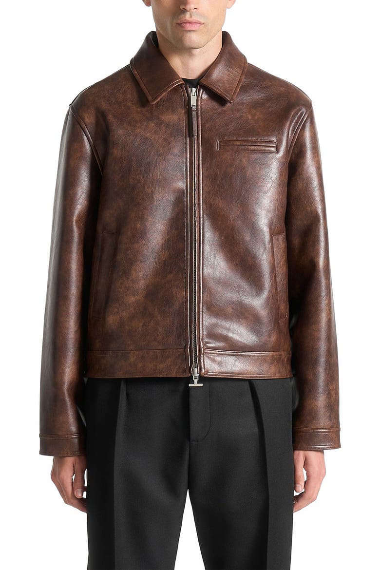 Laurent Vintage Leather Jacket, Main, color, Brown