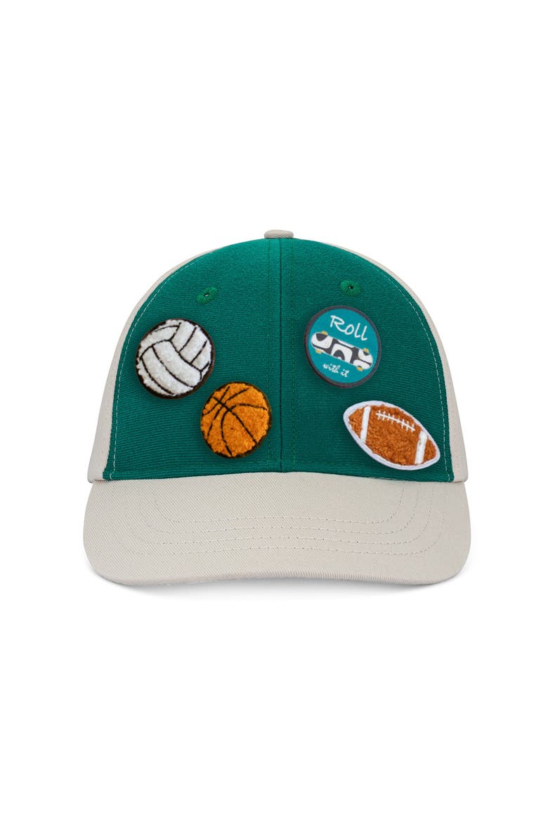 Youth Ball Cap + Sports Patches, Main, color, Peacock