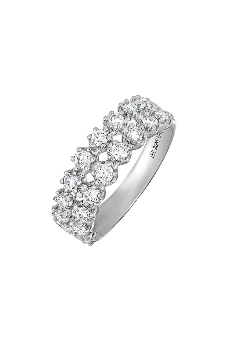 Audrey Wide Double Row Diamond Ring, Main, color, 18K WHITE GOLD