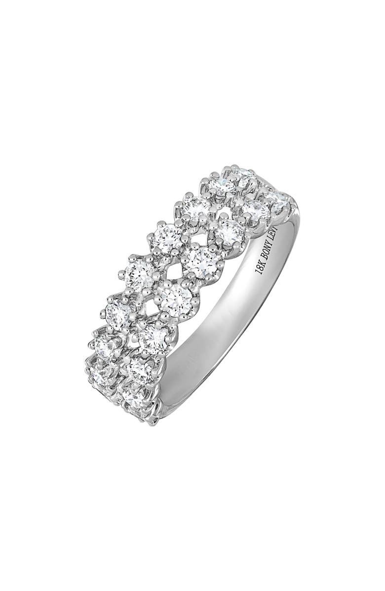 Bony Levy Audrey Wide Double Row Diamond Ring, Main, color, 18K White Gold