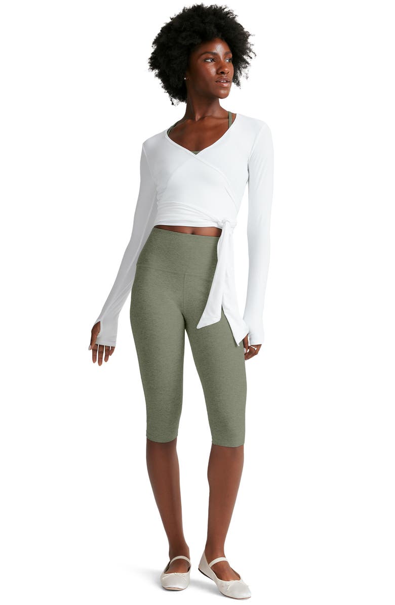 Beyond Yoga High Waist Crop Leggings, Alternate, color, Sage Heather
