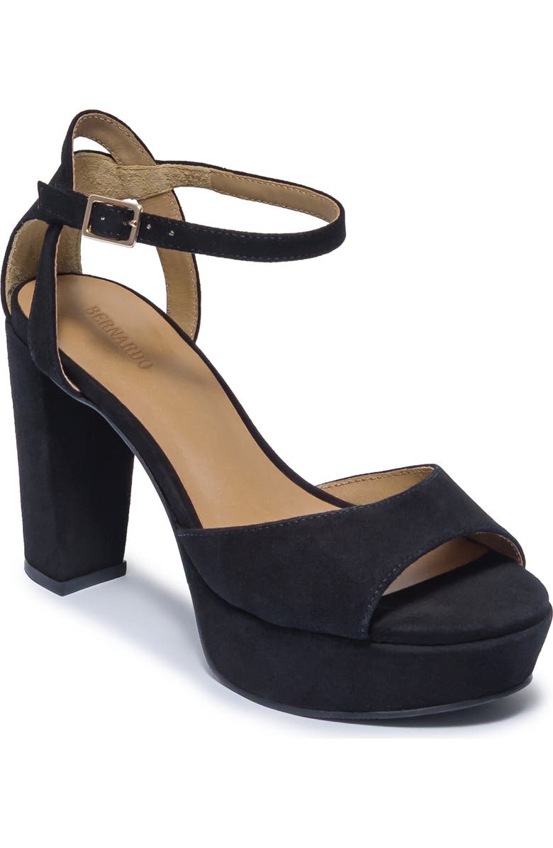 Bernardo Footwear Valeria Platform High Heeled Sandal, Alternate, color, Black