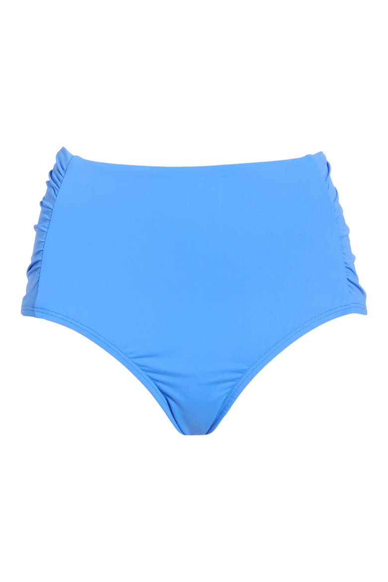 Shirred Bikini Bottoms, Alternate, color, CORNFLOWER
