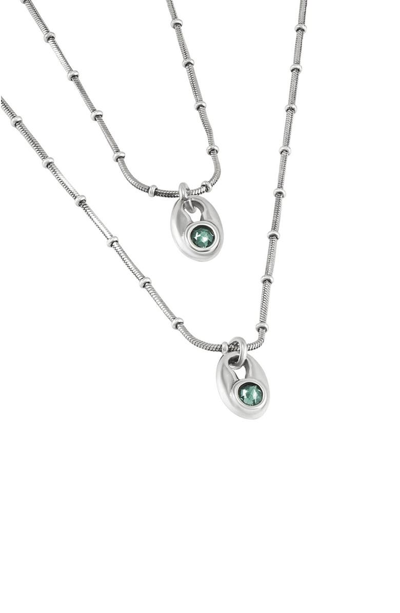 UNODE50 Double Strand Crystal Necklace, Alternate, color, Silver