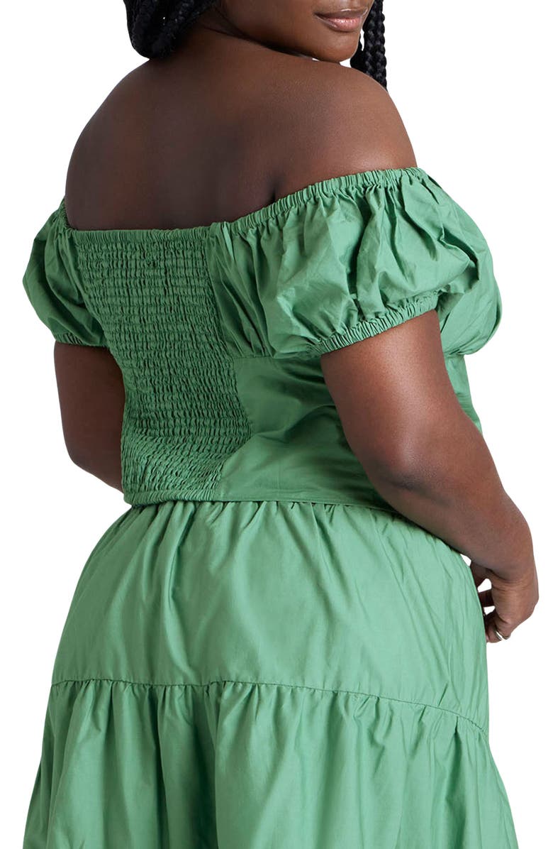 ELOQUII Shirred Off the Shoulder Top, Alternate, color, 