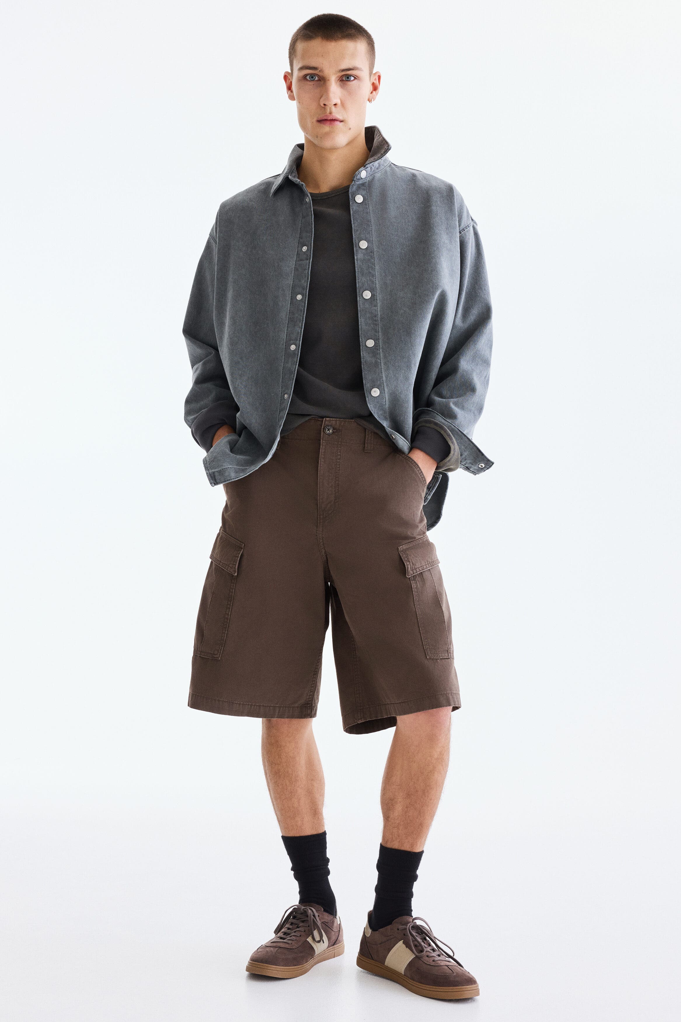Loose Fit Cotton Cargo Shorts - image 4