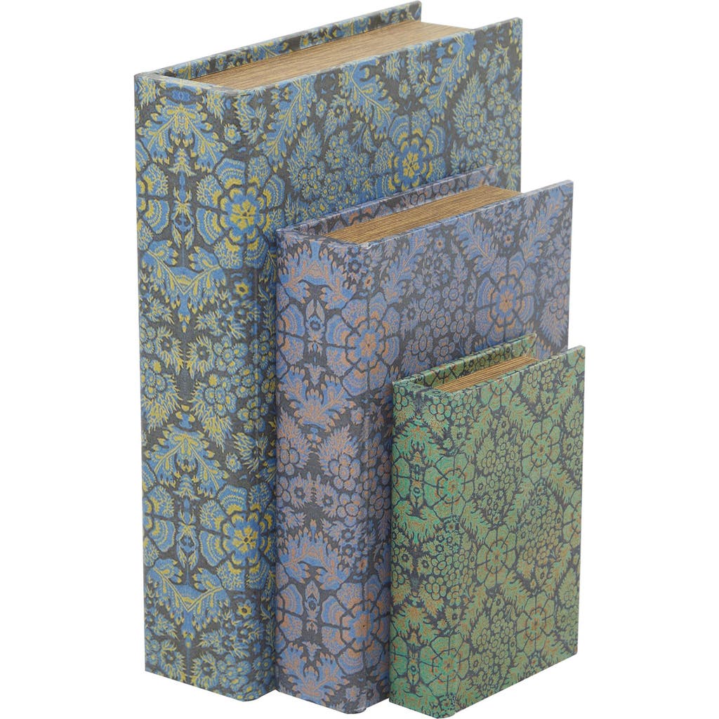 Sonoma Sage Home Set Of 3 Faux Book Boxes In Blue