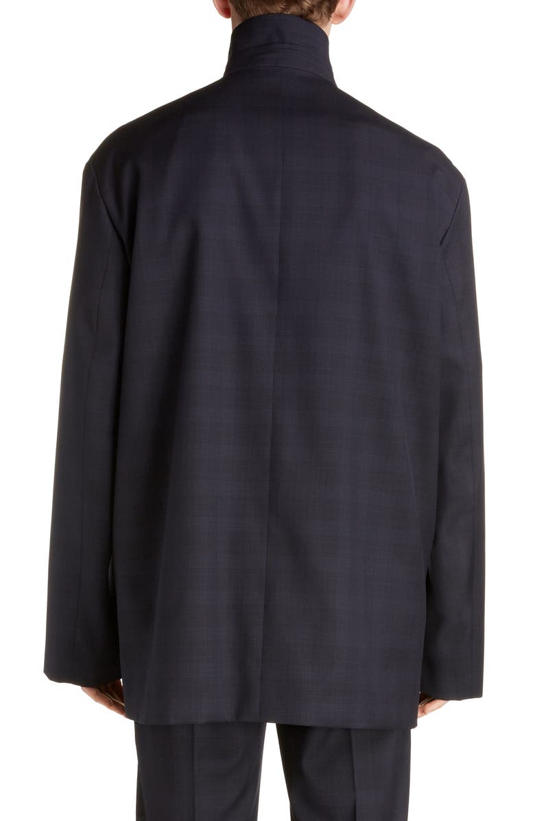 Balenciaga Plaid Wool Flap Jacket, Alternate, color, 