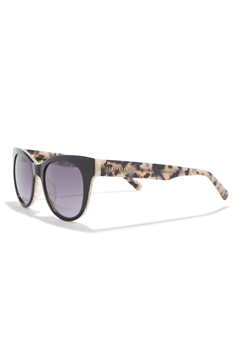 50mm Round Sunglasses, Alternate, color, BLACK