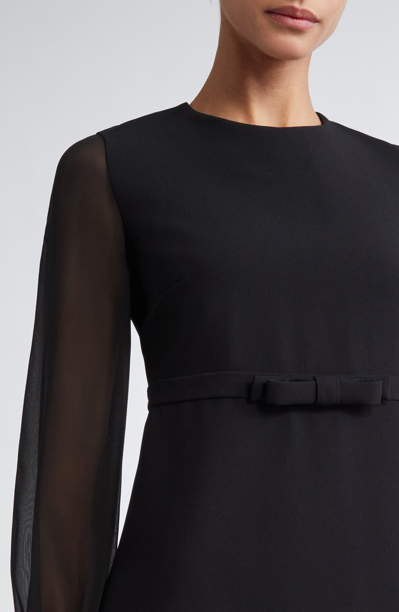 Max Mara Studio Ritmo Long Sleeve Mixed Media Minidress, Alternate, color, Black