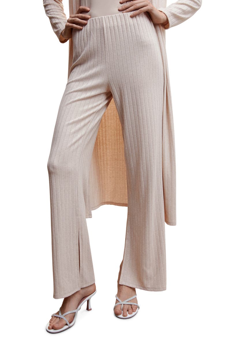 MANGO Rib Knit Pants, Main, color,