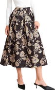 FREEMARKET Textured Floral Midi Skirt