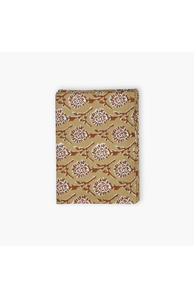 Banyan & Birch Nikhar Linen Hand-Printed Runner, Main, color, Chai Brown