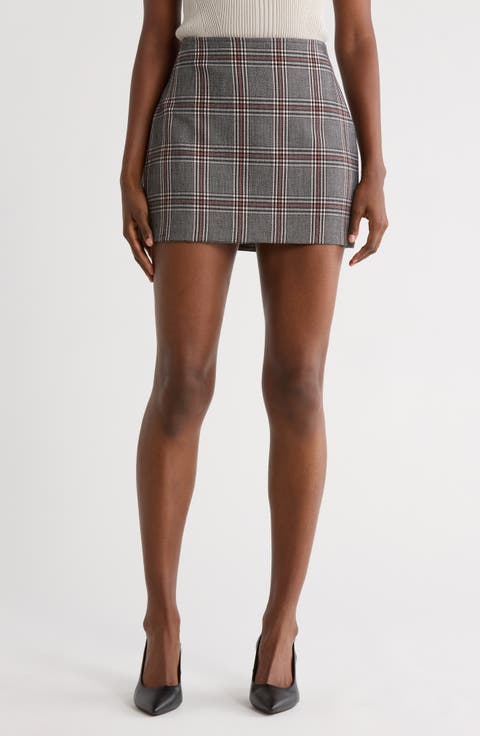 Plaid A-Line Mini Skirt