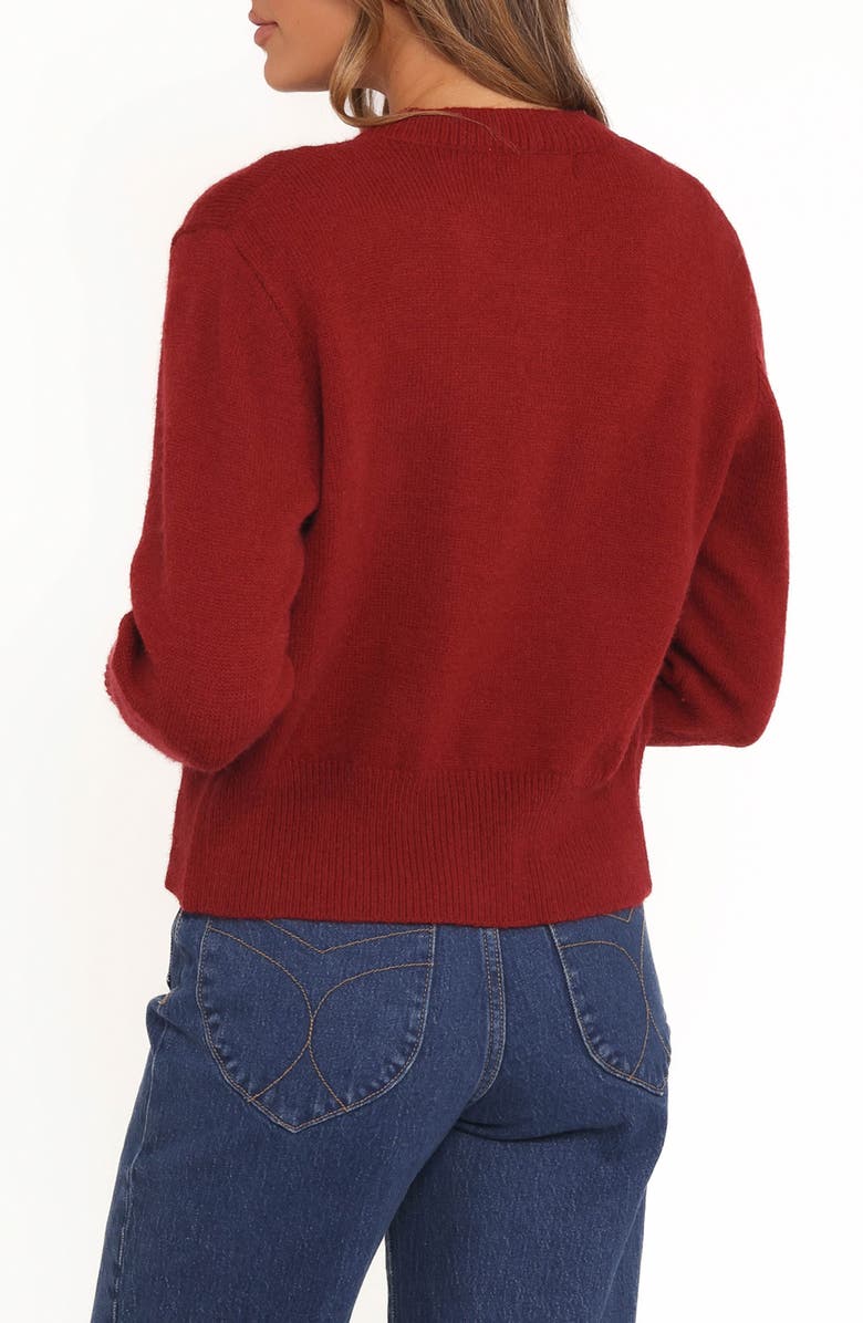 Petal & Pup Middleton Bow Cardigan, Alternate, color, Wine