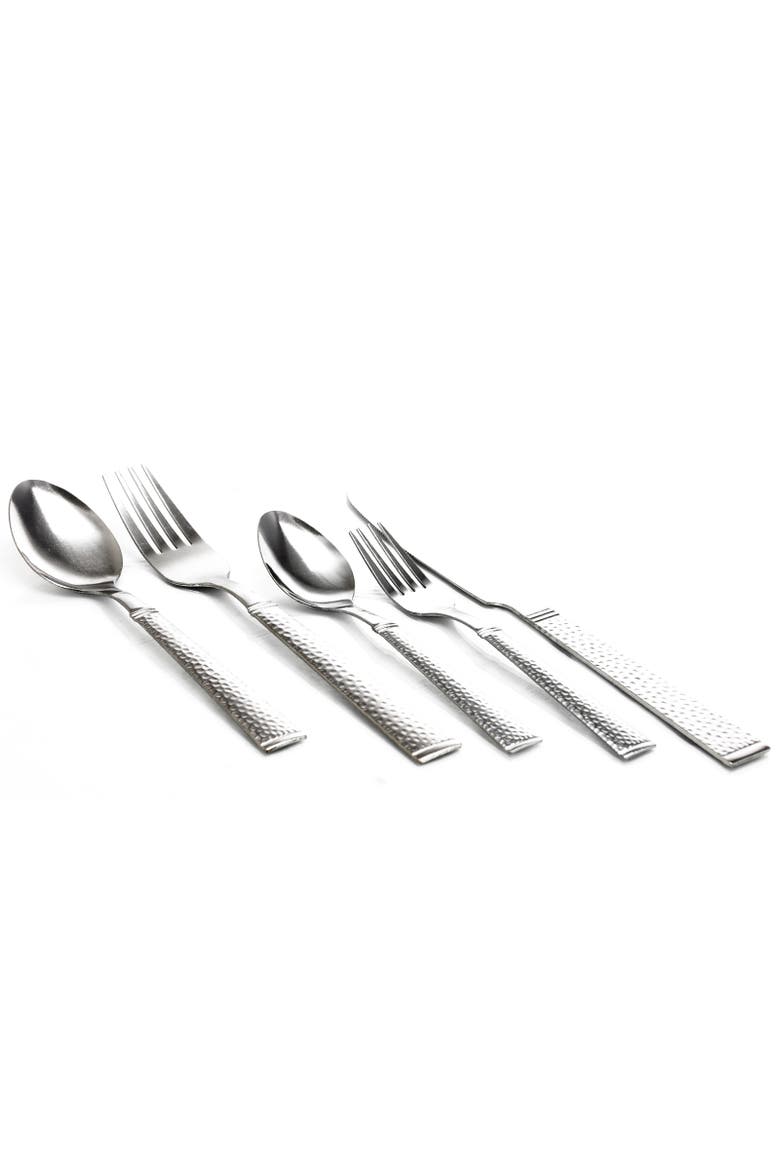 Prato 20 Piece Flatware Set, Alternate, color, Metallic Silver