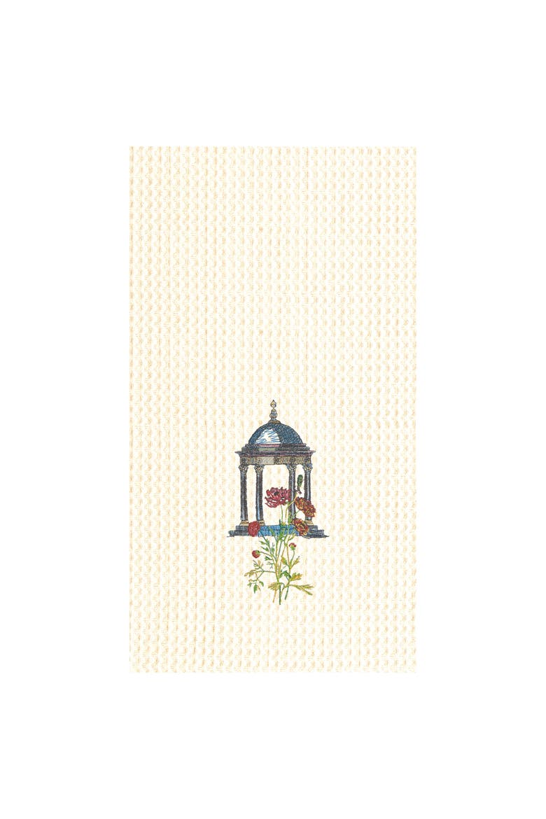 Colonial Williamsburg Garden Folly Gazebo Waffle Weave Cotton Kitchen Towel, Main, color, White