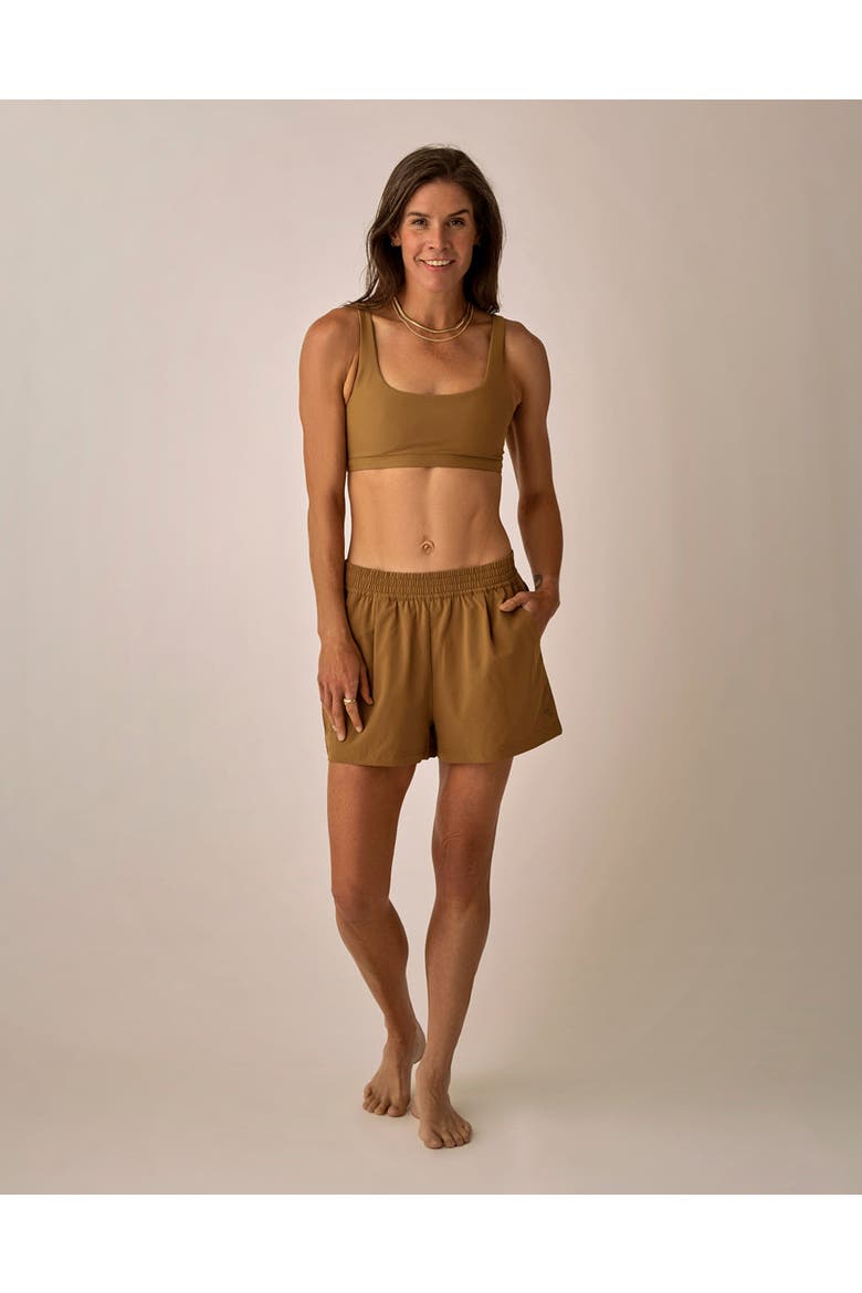 Ocean Breeze High-Rise Shorts - Golden, Main, color, Golden