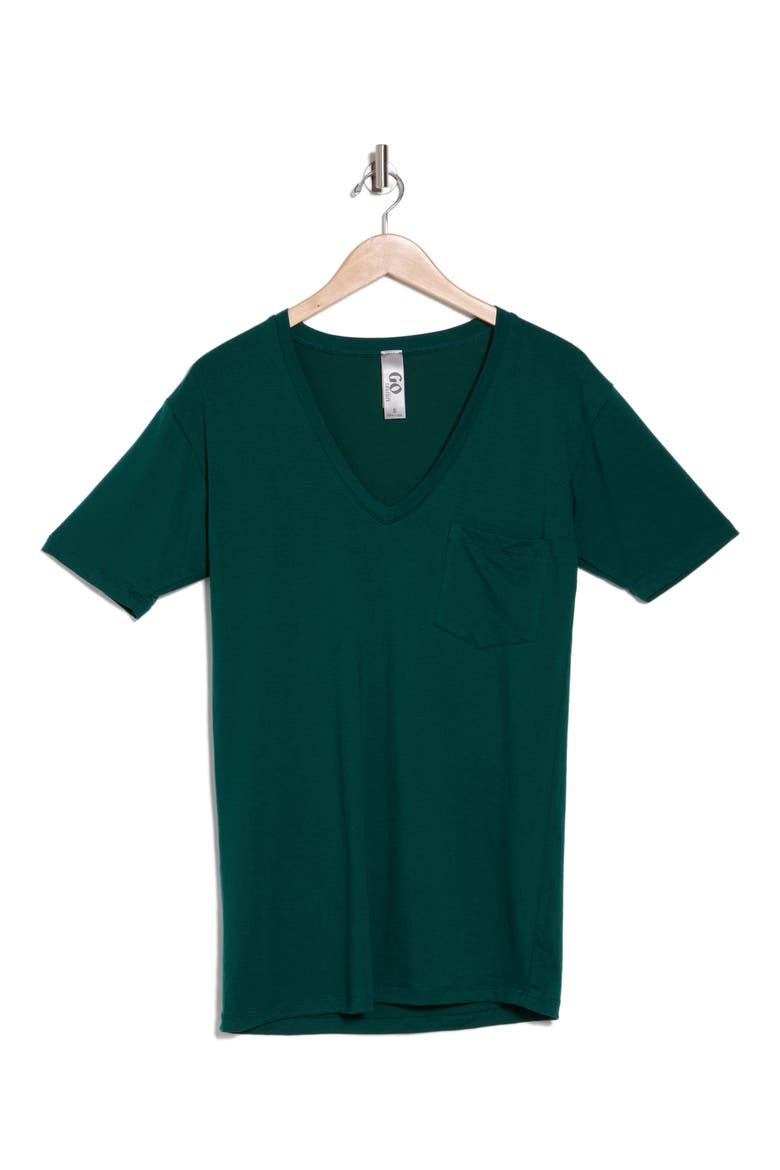 Deep V-Neck Boyfriend T-Shirt, Alternate, color, HUNTER GREEN