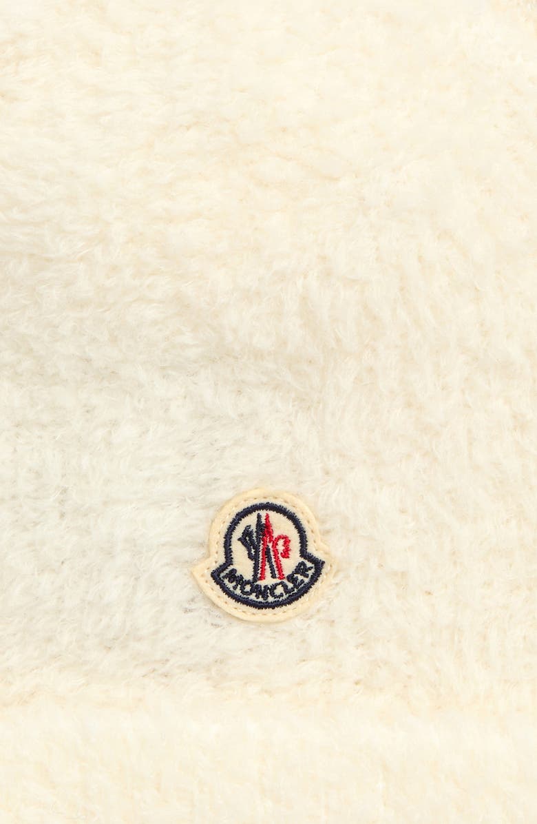 Moncler Kids' Teddy Bear Virgin Wool Blend Beanie, Alternate, color, White