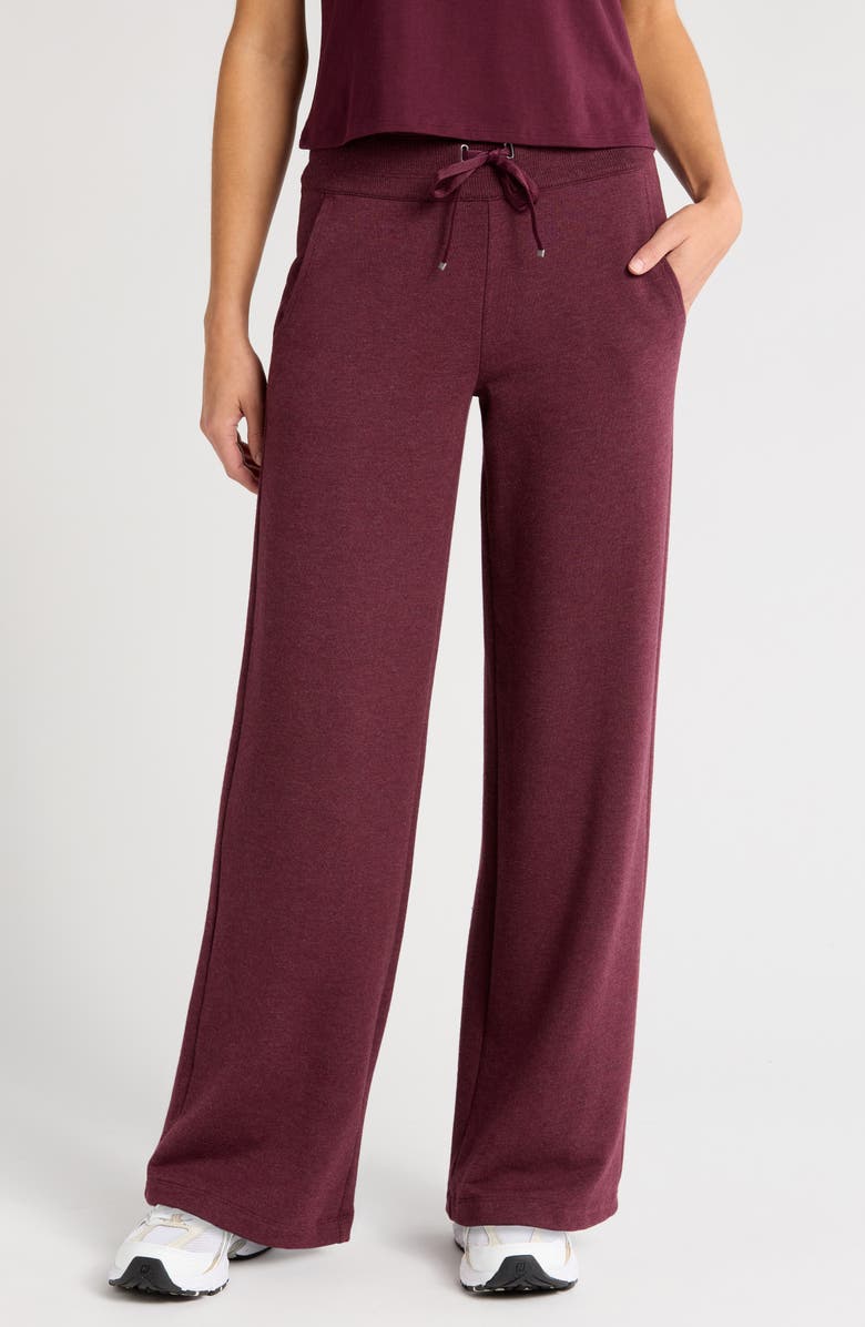 TravisMathew Save the Day Wide Leg Drawstring Pants, Main, color, Heather Winetasting