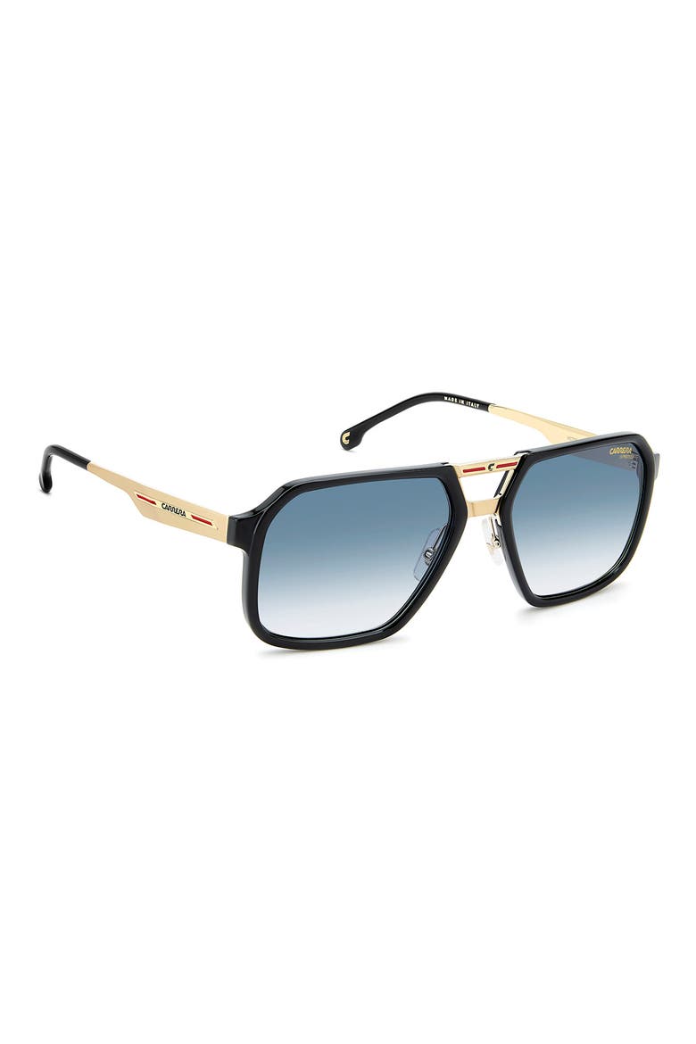 Victory 59mm Gradient Square Sunglasses, Alternate, color, BLACK/ GOLD/ DARK BLUE