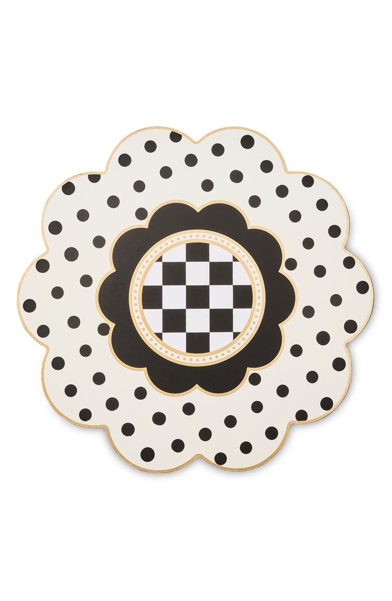 MACKENZIE CHILDS Bee Toile Scallop Cork Back Placemat, Main, color, White