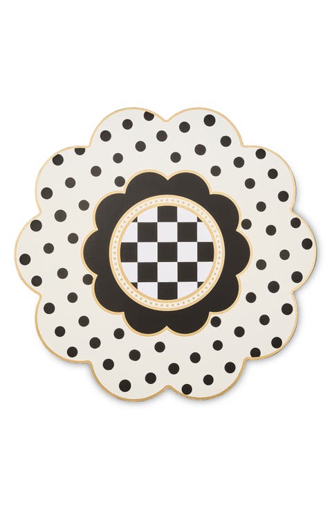 Bee Toile Scallop Cork Back Placemat