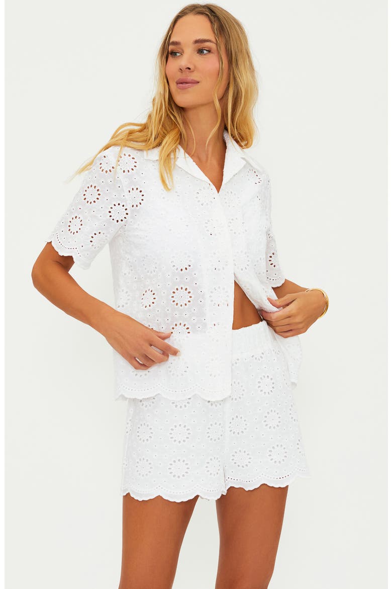 Lexie Cotton Eyelet Cover-Up Shirt, Alternate, color, WHITE MAGNOLIA EYELET