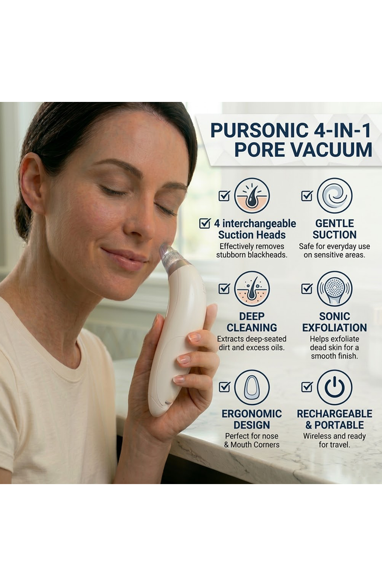 PURSONIC The Ultimate Glow Duo Precision Dermaplaning & Sonic Pore Vacuum System, Alternate, color, Multicolor