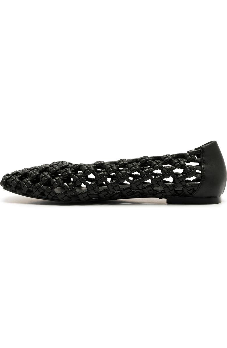 Therapy Australia Genesis Square Toe Woven Flats, Alternate, color, Black Smooth Pu