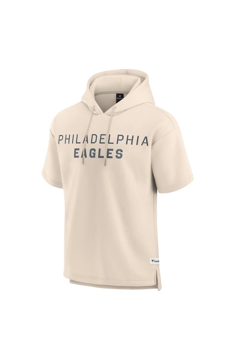 FANATICS Men's Fanatics Cream Philadelphia Eagles Elements Future Ground Lettering Short Sleeve Pullover Hoodie, Alternate, color, 