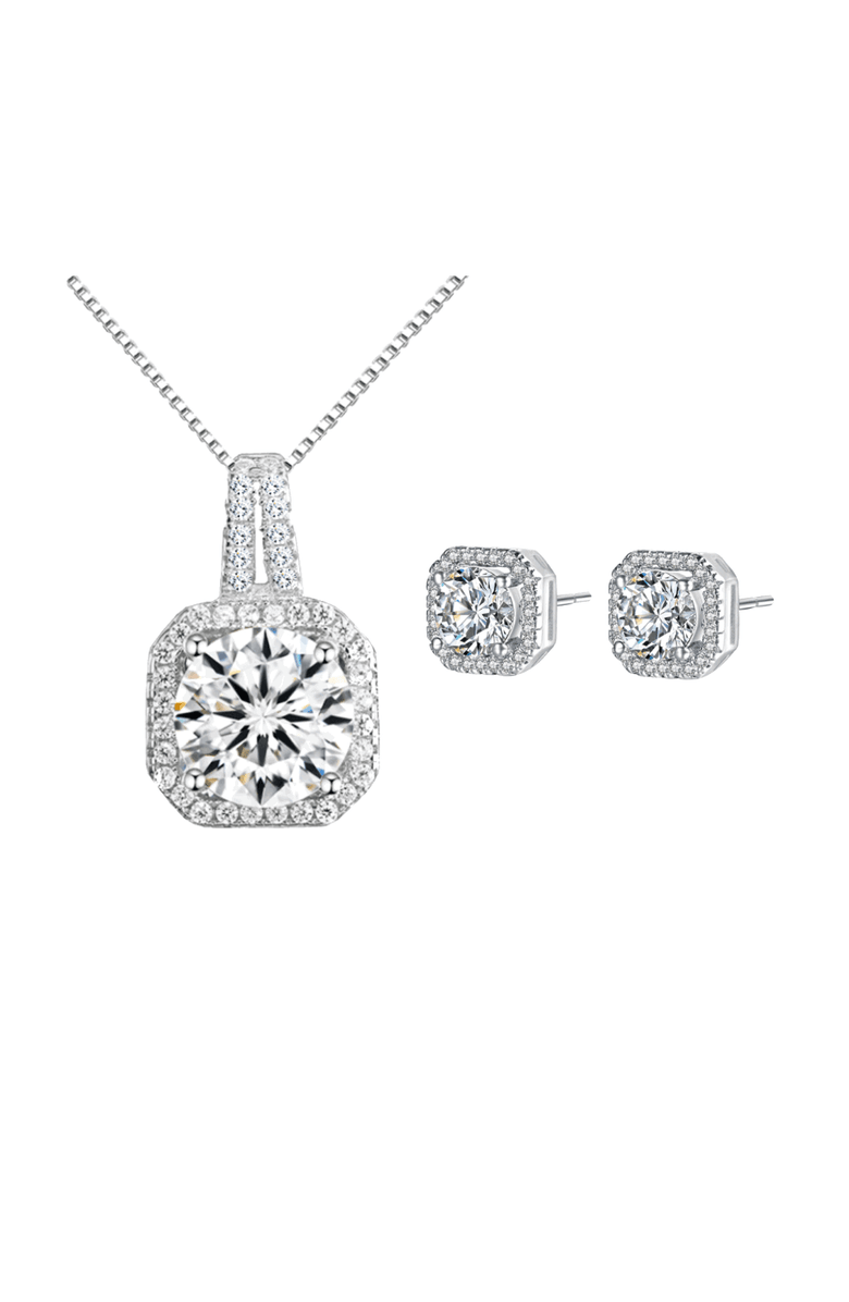 DLORIA Katlyn Necklace and Earring Set, Main, color, Silver