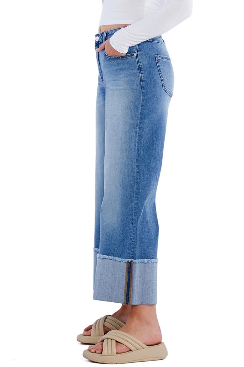 Issy Cuffed Ankle Wide Leg Jeans, Alternate, color, LIGHT DENIM