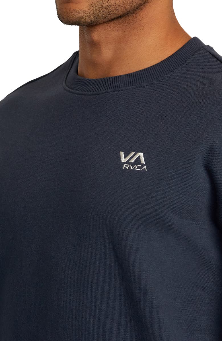 RVCA Essential Logo Embroidered Sweatshirt, Alternate, color, Indigo