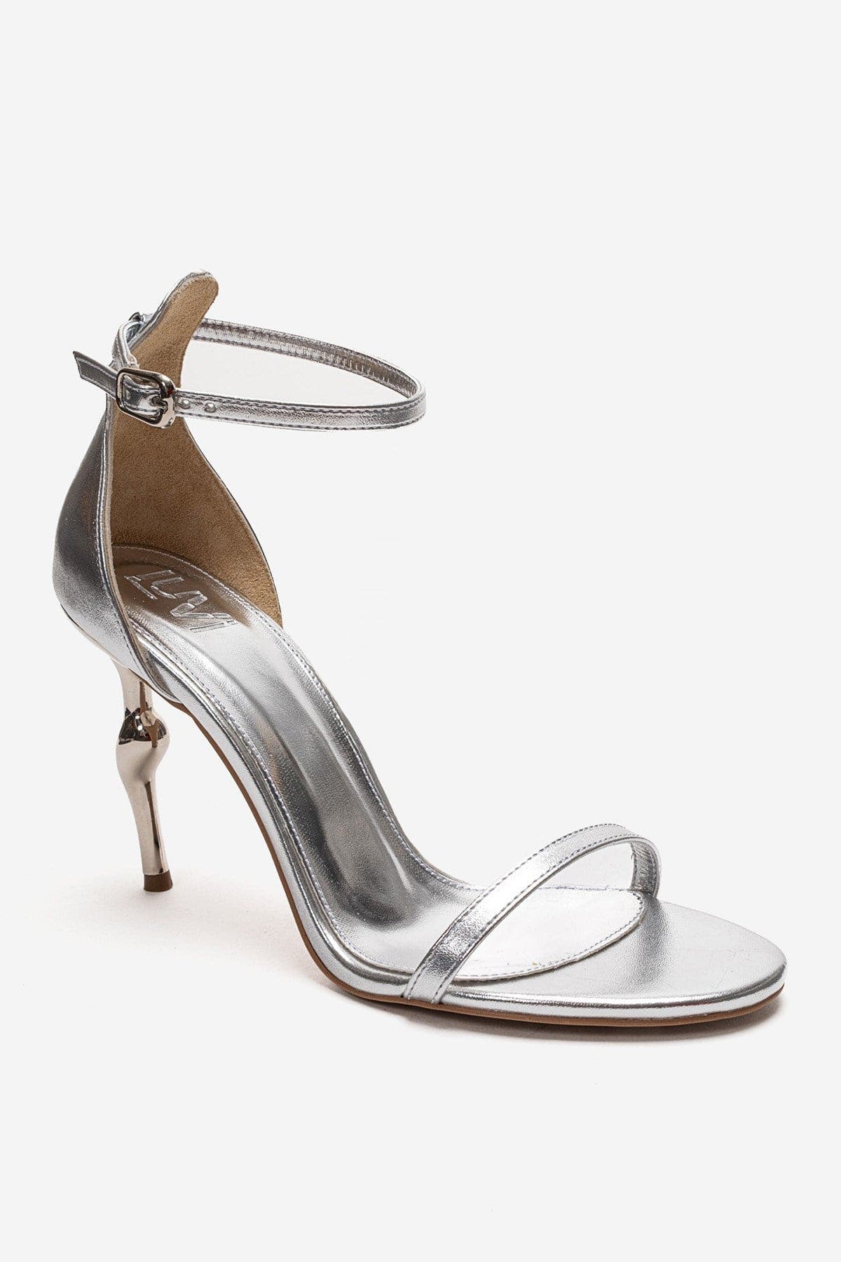 Yelena Ankle Strap Stiletto Pump, Alternate, color, Silver