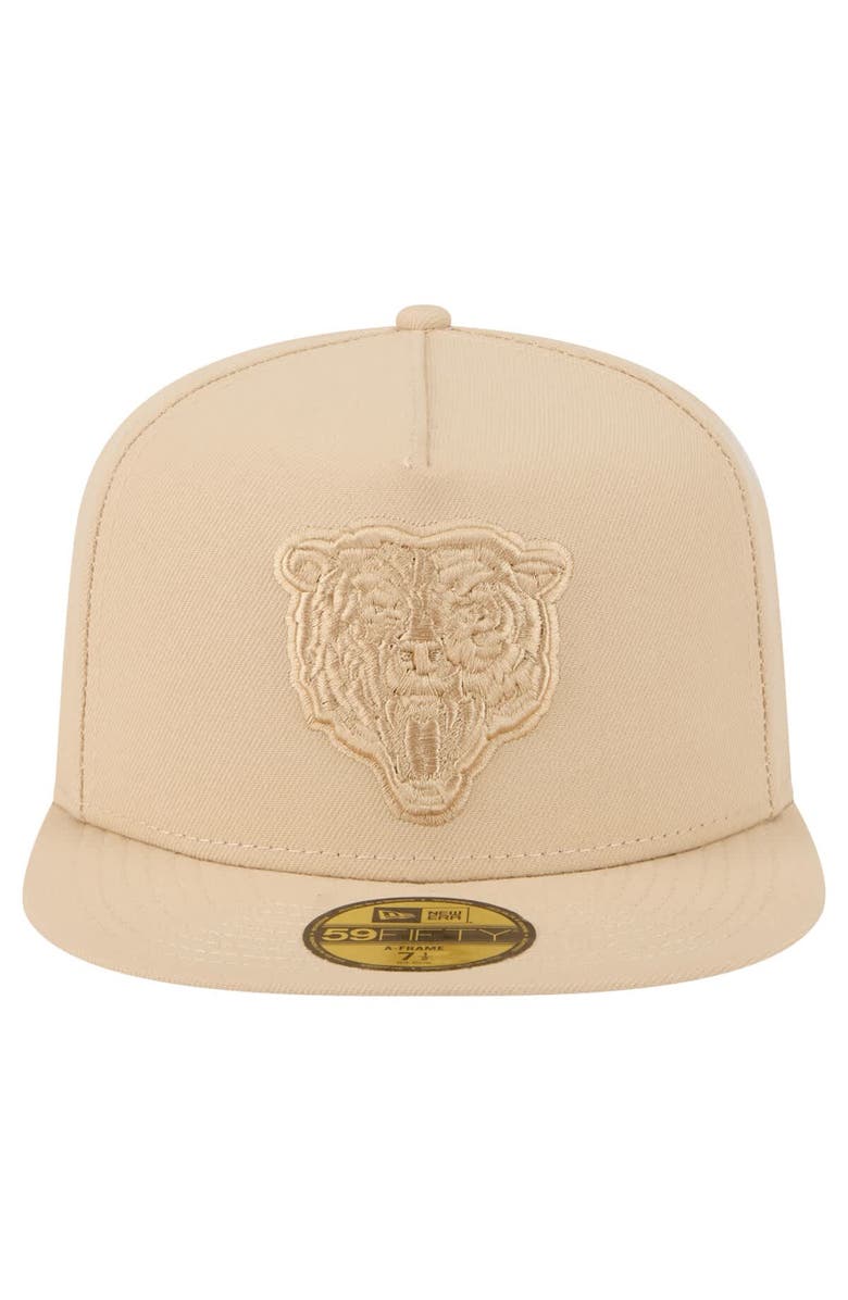 New Era Men's New Era  Light Beige Chicago Bears Color Pack A-Frame 59FIFTY Fitted Hat, Alternate, color, 