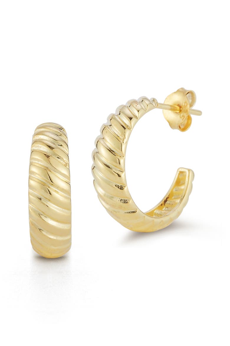 Twist Hoop Earrings, Main, color, GOLD