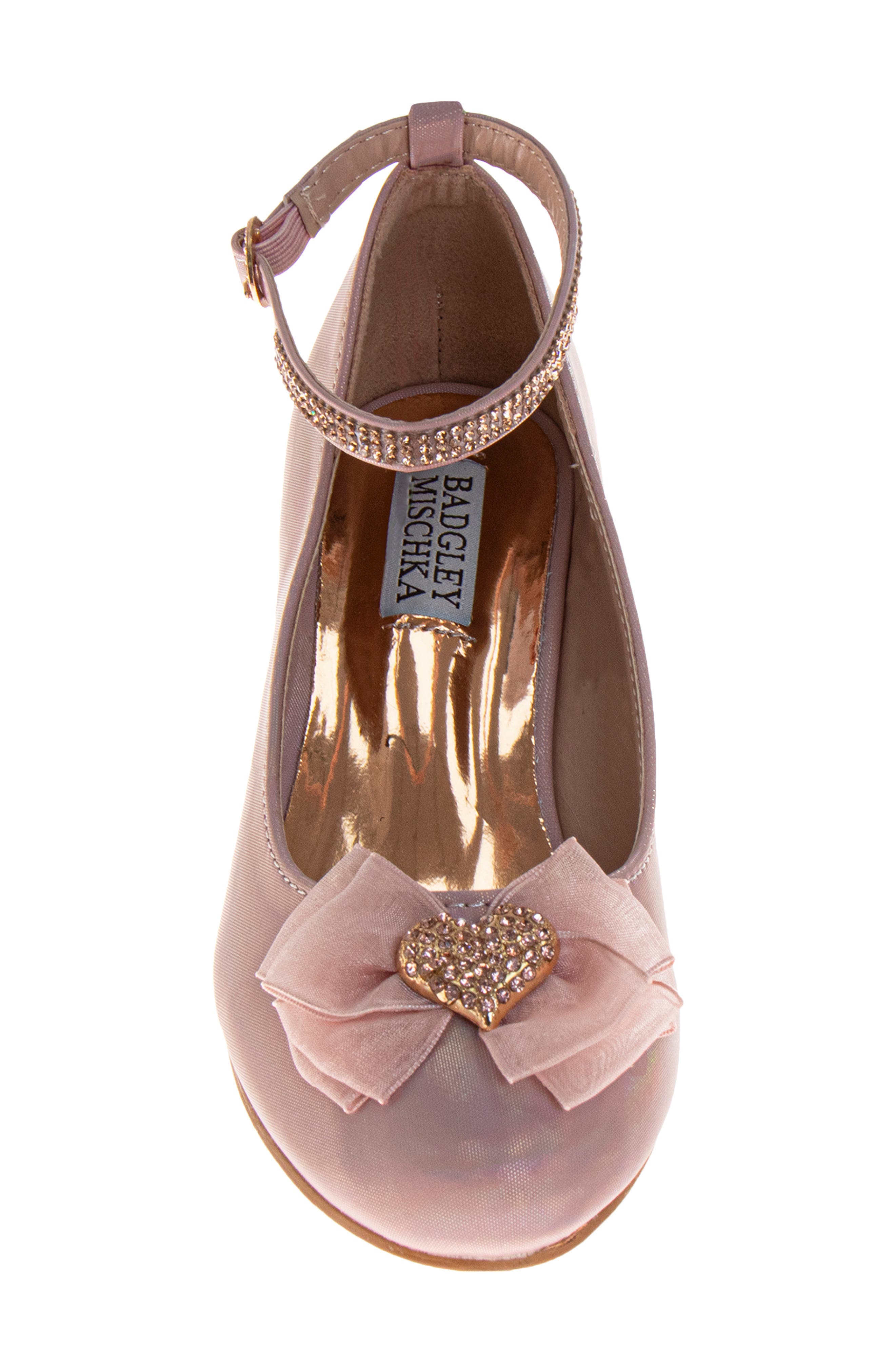 Kids' Crystal Heart Ankle Strap Pump, Alternate, color, PINK