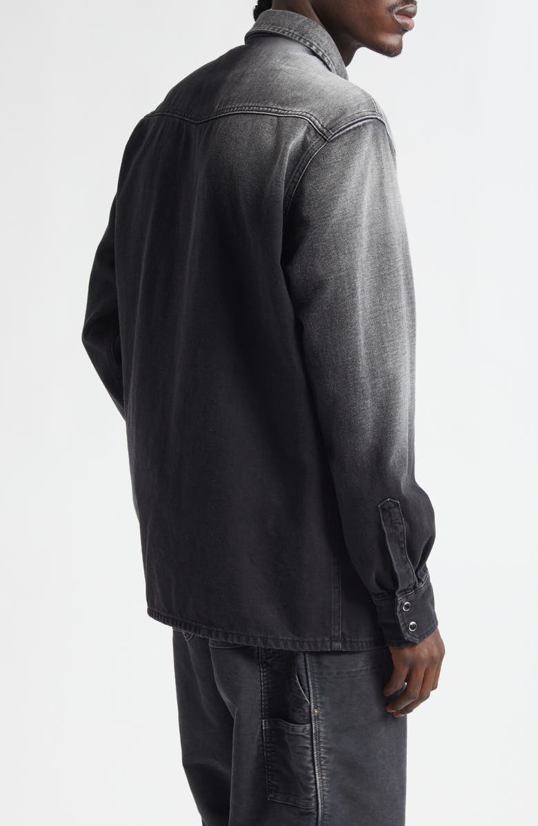 MM6 Maison Margiela Denim Western Snap-Up Shirt, Alternate, color, Black