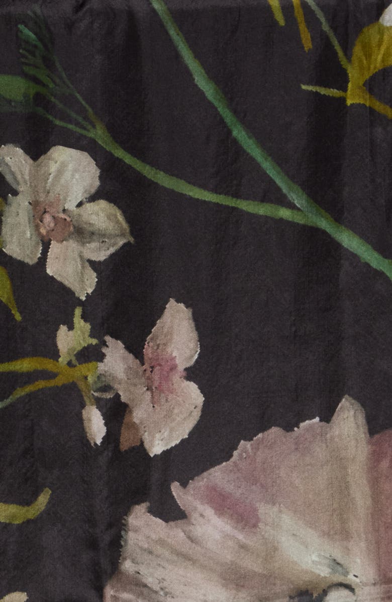 Ted Baker London Floral Large Silk Scarf, Alternate, color, Black